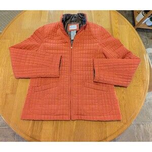 White Stag Quilted Orange Brown Jacket, Zipper, Pockets 8/10 Misses Nice Cond!